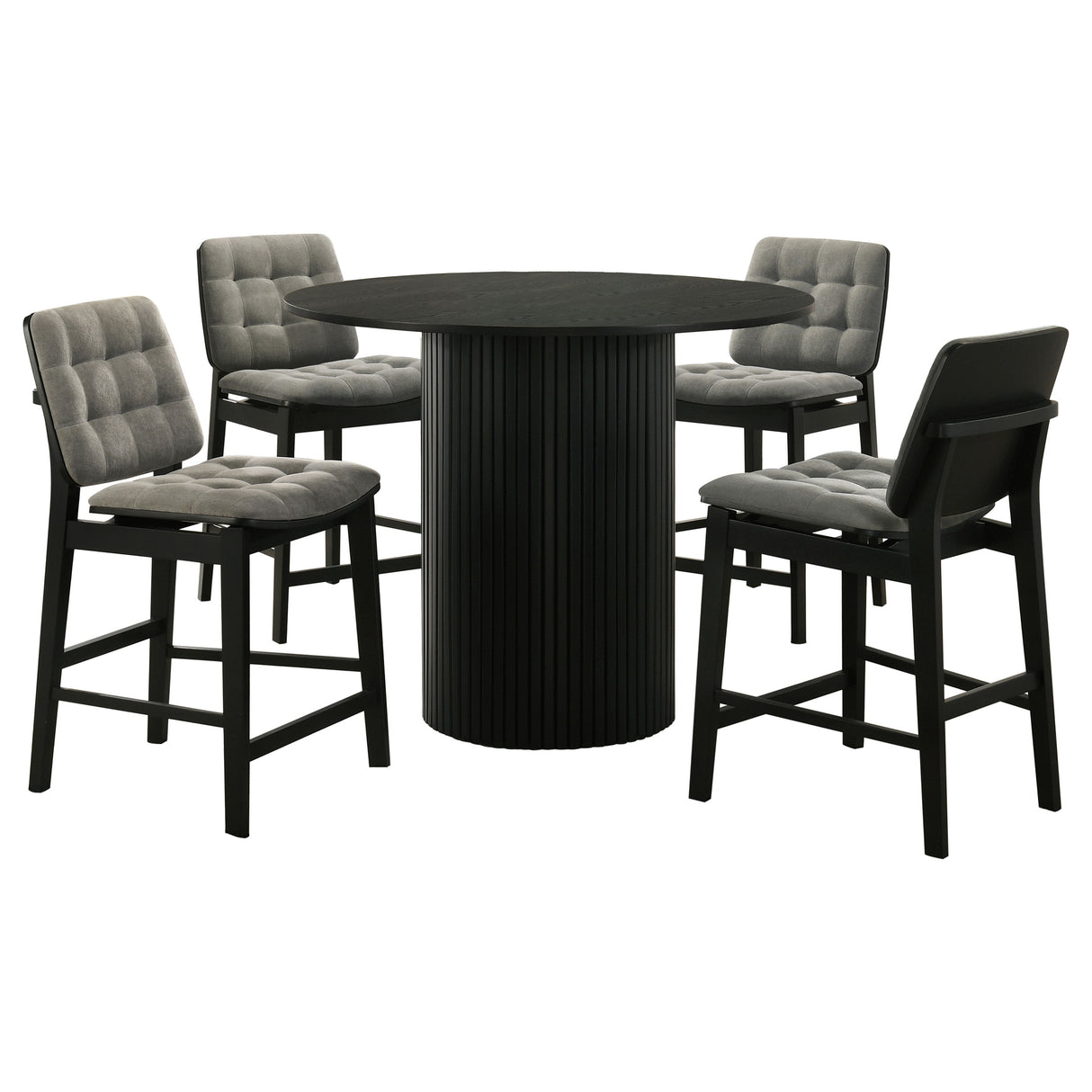 Hamlyn 5-Piece Round Counter Height Dining Set Grey