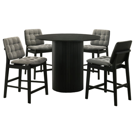 Hamlyn 5-Piece Round Counter Height Dining Set Grey