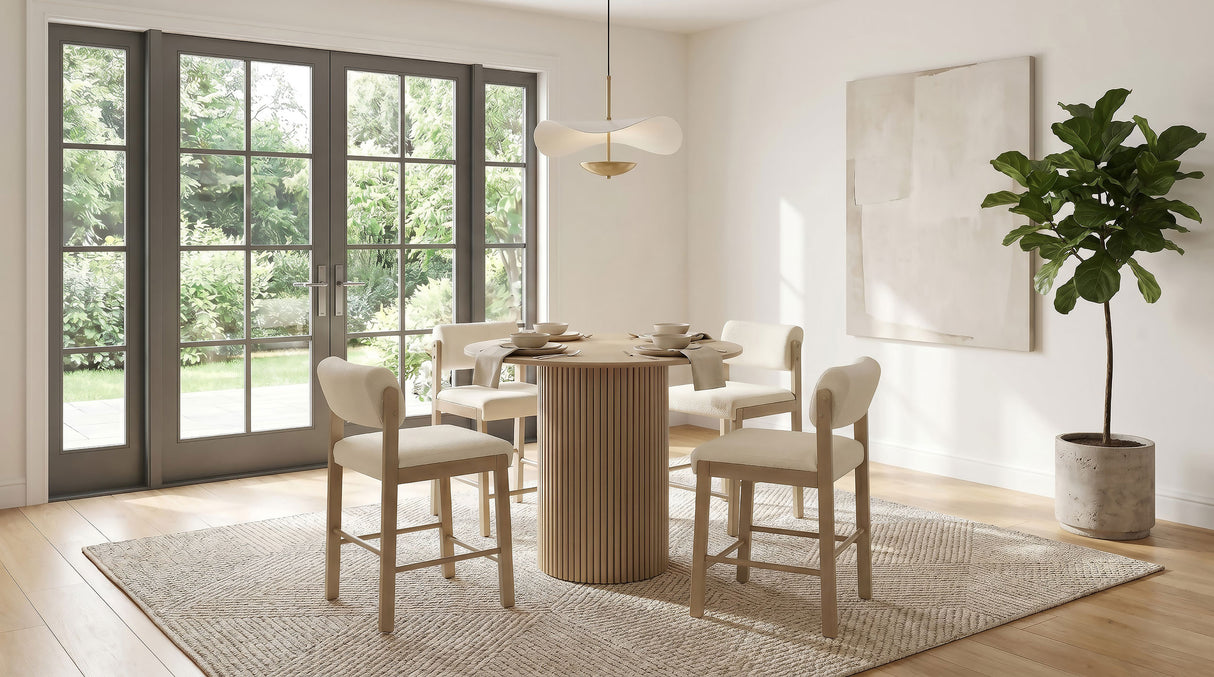 Hamlyn 43" Round Counter Height Dining Table, Natural Oak