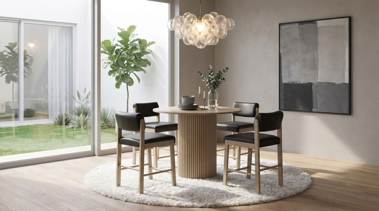 Hamlyn 43" Round Counter Height Dining Table, Natural Oak