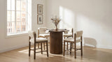 Hamlyn 43" Round Walnut Wood Counter Height Dining Table