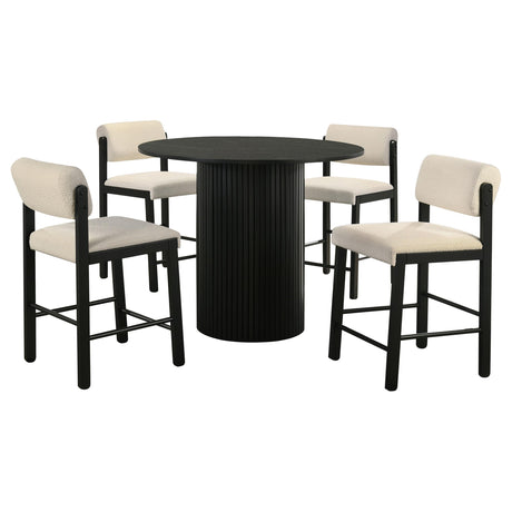 Kehoe Upholstered Counter Height Chair Cream and Black (Set of 2)