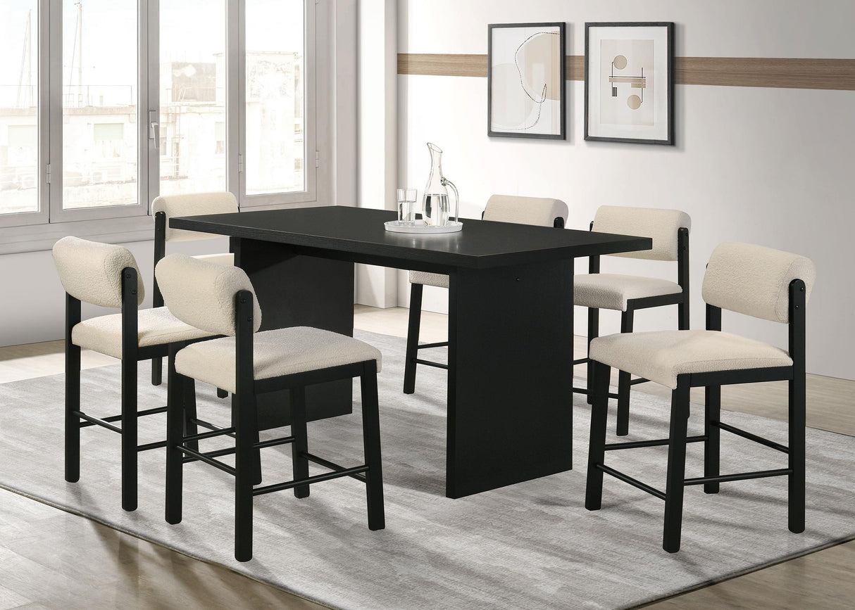Kehoe Upholstered Counter Height Chair Cream and Black (Set of 2)