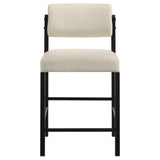 Kehoe Upholstered Counter Height Chair Cream and Black (Set of 2)