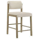 Kehoe Upholstered Counter Height Chair - Cream and Natural Oak (Set of 2)