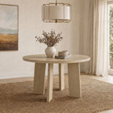 Strouse 47" Round Pedestal Dining Table, Natural Oak