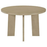 Strouse 47" Round Pedestal Dining Table, Natural Oak