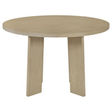 Strouse 47" Round Pedestal Dining Table, Natural Oak