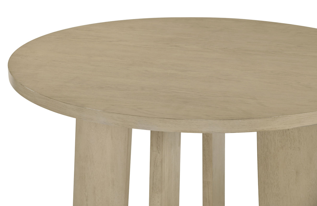 Strouse 47" Round Pedestal Dining Table, Natural Oak