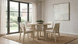 Strouse 47" Round Pedestal Dining Table, Natural Oak