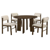 Strouse 5-Piece Dining Set, Walnut and Cream