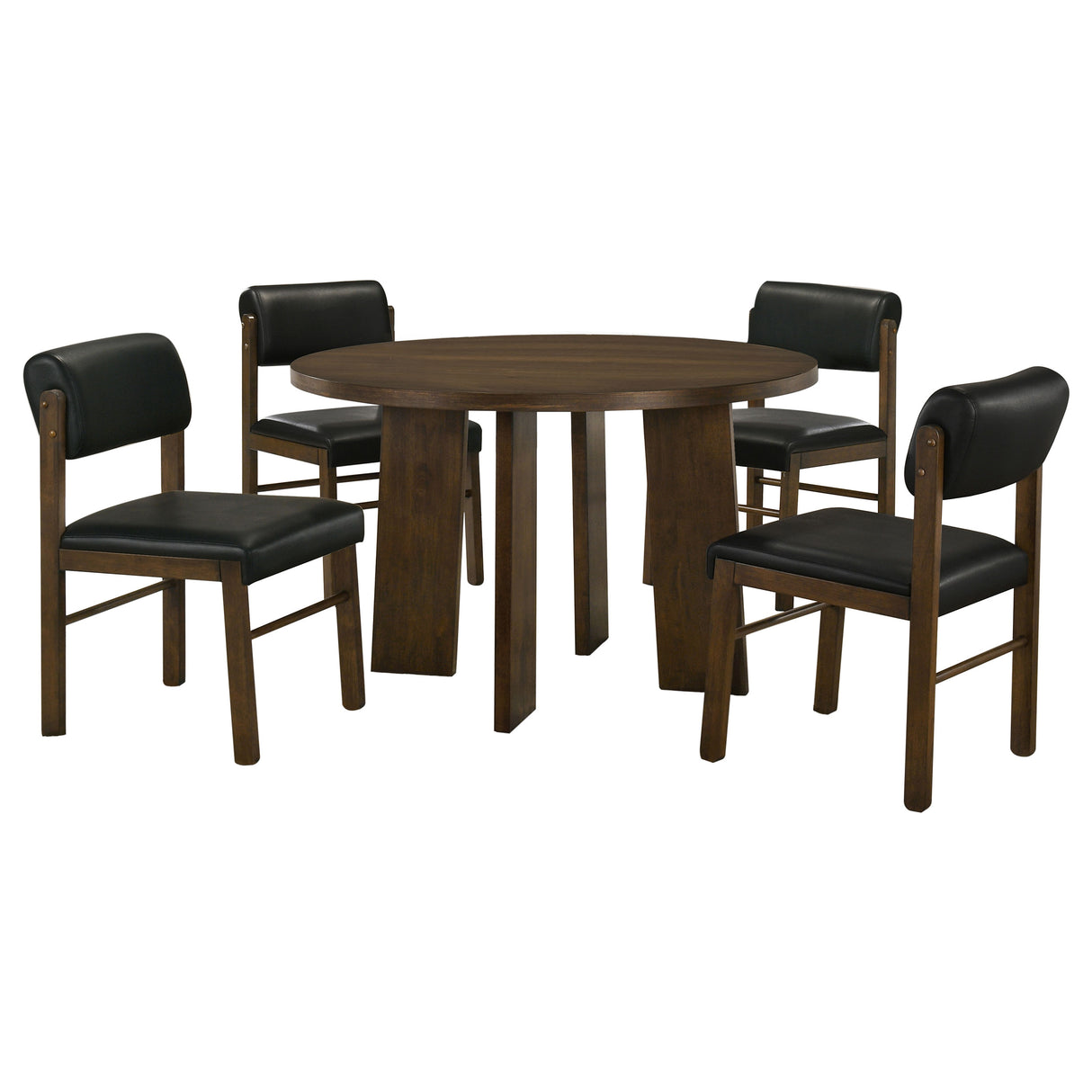 Strouse 5-Piece Dining Set - Walnut and Black