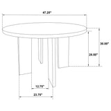 Strouse 47" Round Walnut Veneer Pedestal Dining Table