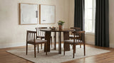 Strouse 47" Round Walnut Veneer Pedestal Dining Table
