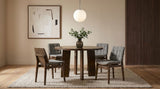 Strouse 47" Round Walnut Veneer Pedestal Dining Table