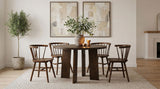 Strouse 47" Round Walnut Veneer Pedestal Dining Table