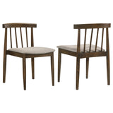 Cullen Dining Side Chair Upholstered Seat, Dark Walnut (Set of 2)