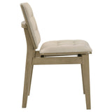 Redbridge Velvet Side Chair - Cream and Natural Oak (Set of 2)
