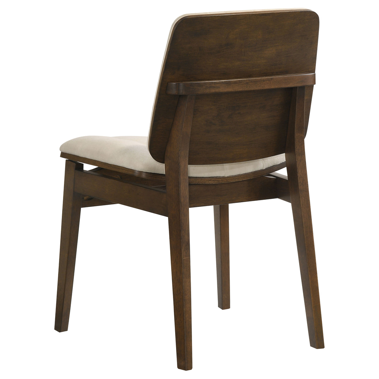 Redbridge Velvet Upholstered Side Chair, Cream and Walnut (Set of 2)
