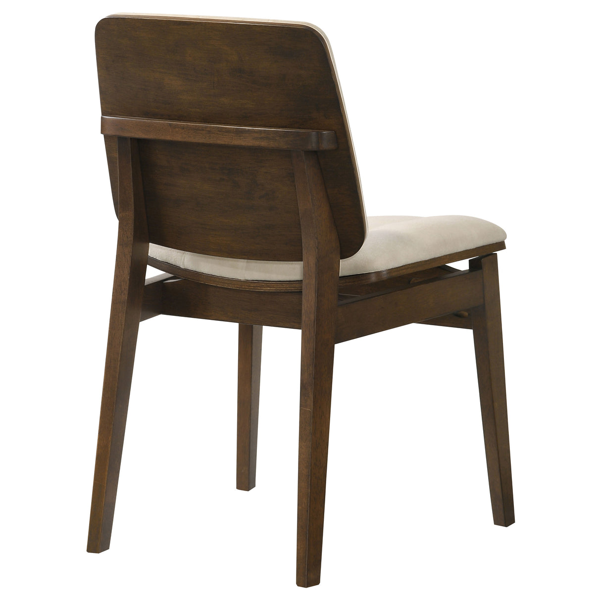 Redbridge Velvet Upholstered Side Chair, Cream and Walnut (Set of 2)