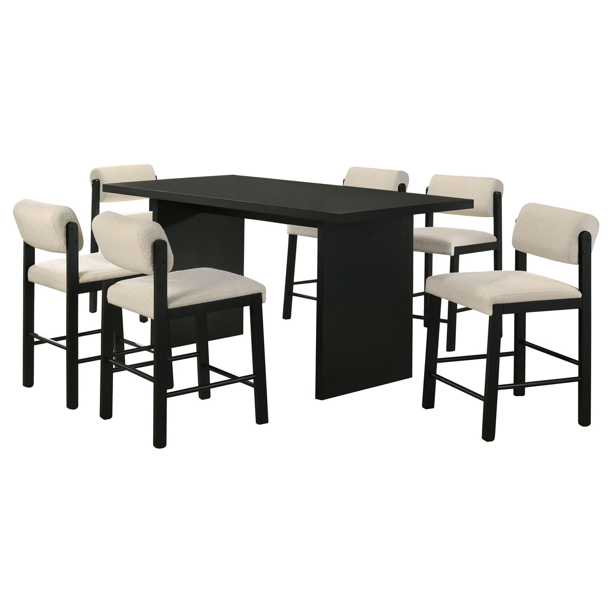 Decker 7-Piece Counter Height Dining Set, Cream and Black