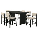 Decker 7-Piece Counter Height Dining Set, Cream and Black