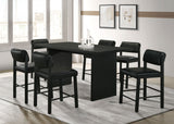 Decker 7-Piece 70-Inch Counter Height Dining Set, Black