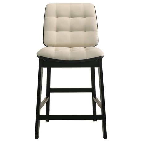 Redbridge Velvet Counter Chair - Cream and Black (Set of 2)