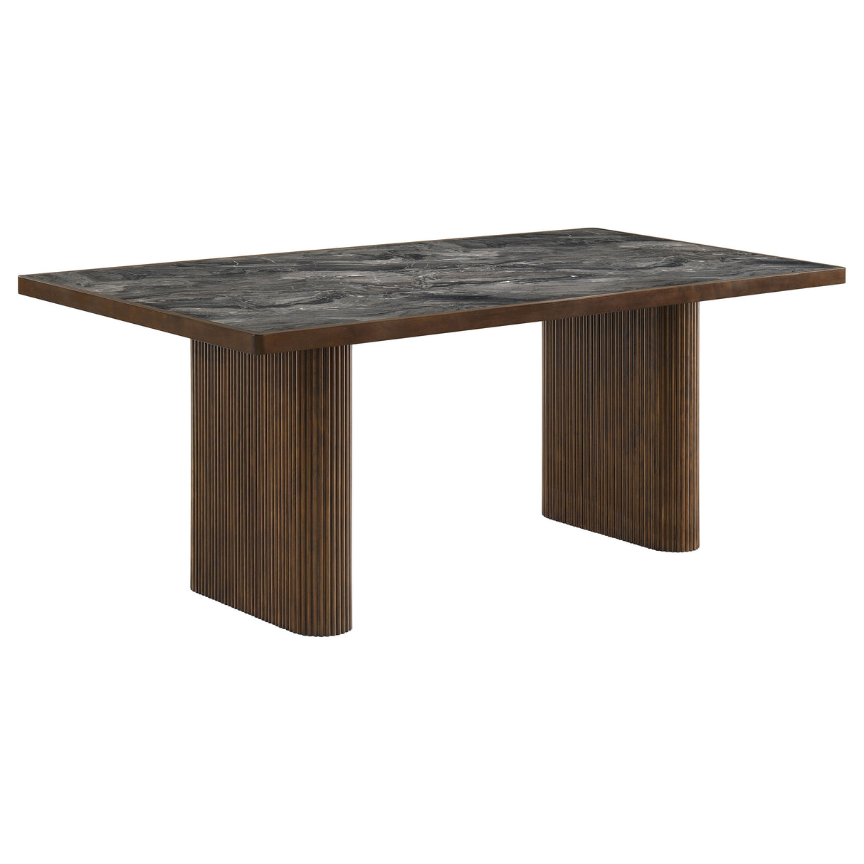 Parry 80" Paladina Stone-Look Dining Table in Dark Walnut