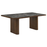 Parry 80" Paladina Stone-Look Dining Table in Dark Walnut