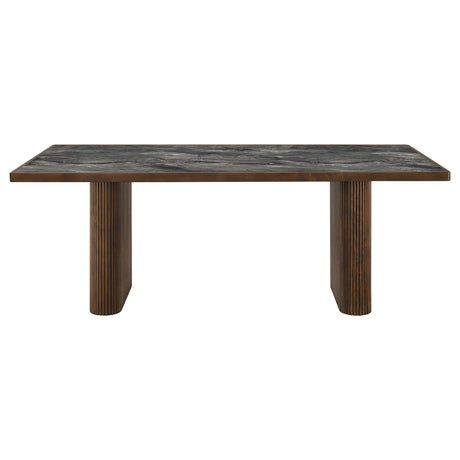 Parry 80" Paladina Stone-Look Dining Table in Dark Walnut
