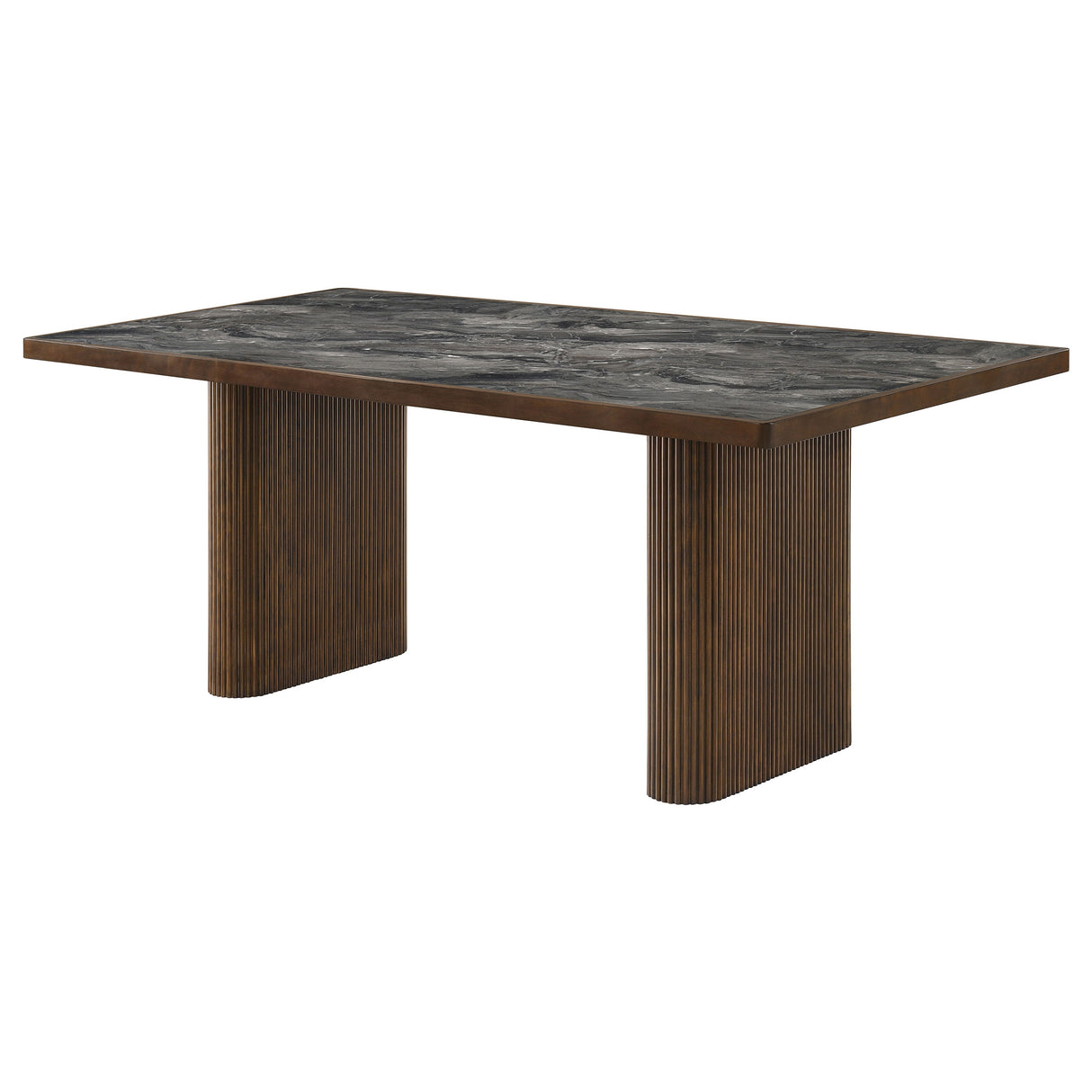 Parry 80" Paladina Stone-Look Dining Table in Dark Walnut