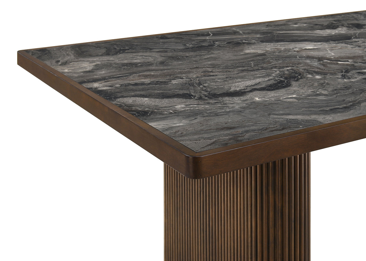 Parry 80" Paladina Stone-Look Dining Table in Dark Walnut