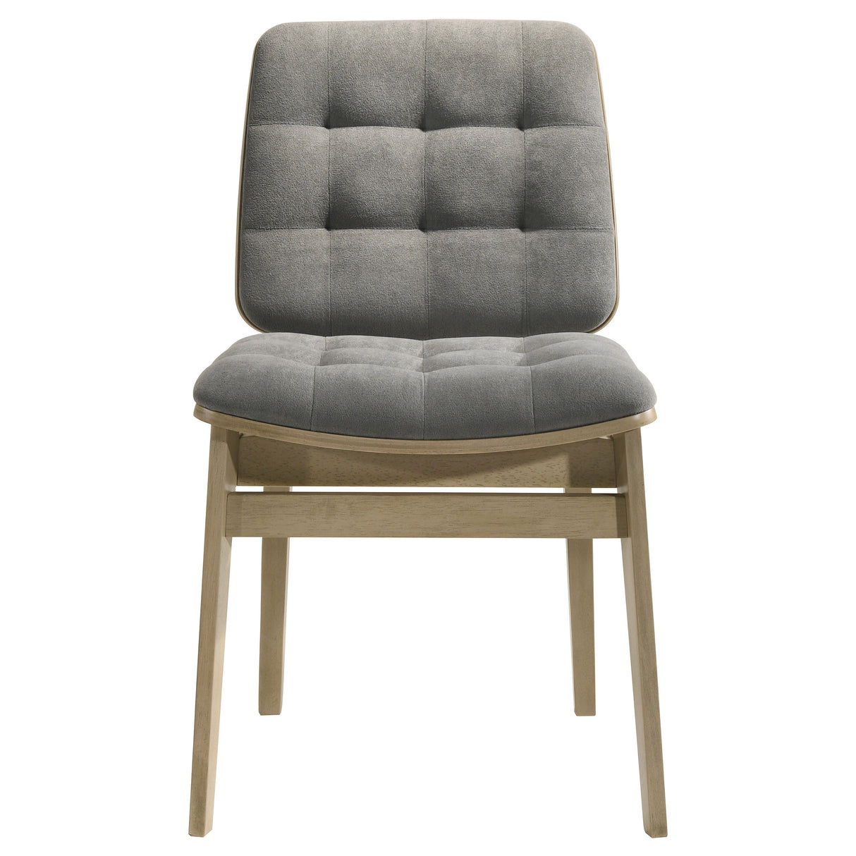 Redbridge Velvet Side Chair - Grey & Natural Oak (Set of 2)