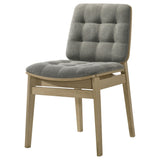 Redbridge Velvet Side Chair, Grey and Natural Oak (Set of 2)