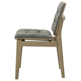 Redbridge Velvet Side Chair - Grey & Natural Oak (Set of 2)