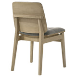 Redbridge Velvet Side Chair, Grey and Natural Oak (Set of 2)