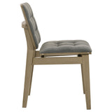 Redbridge Velvet Side Chair, Grey and Natural Oak (Set of 2)