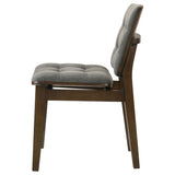 Redbridge Velvet Upholstered Side Chair, Grey and Walnut (Set of 2)