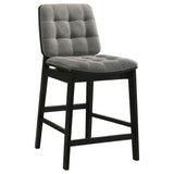 Redbridge Velvet Counter Chair - Grey and Black (Set of 2)