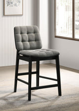 Redbridge Velvet Counter Chair - Grey and Black (Set of 2)