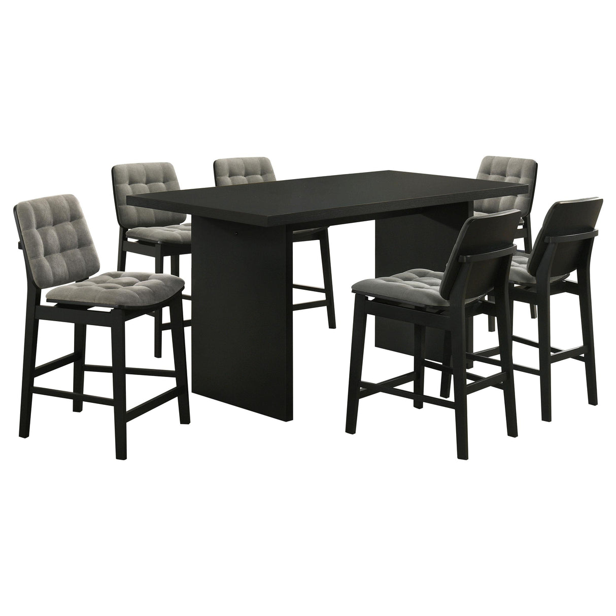 Redbridge Velvet Counter Chair - Grey and Black (Set of 2)