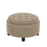 Storage Round Footstool Table Ottoman