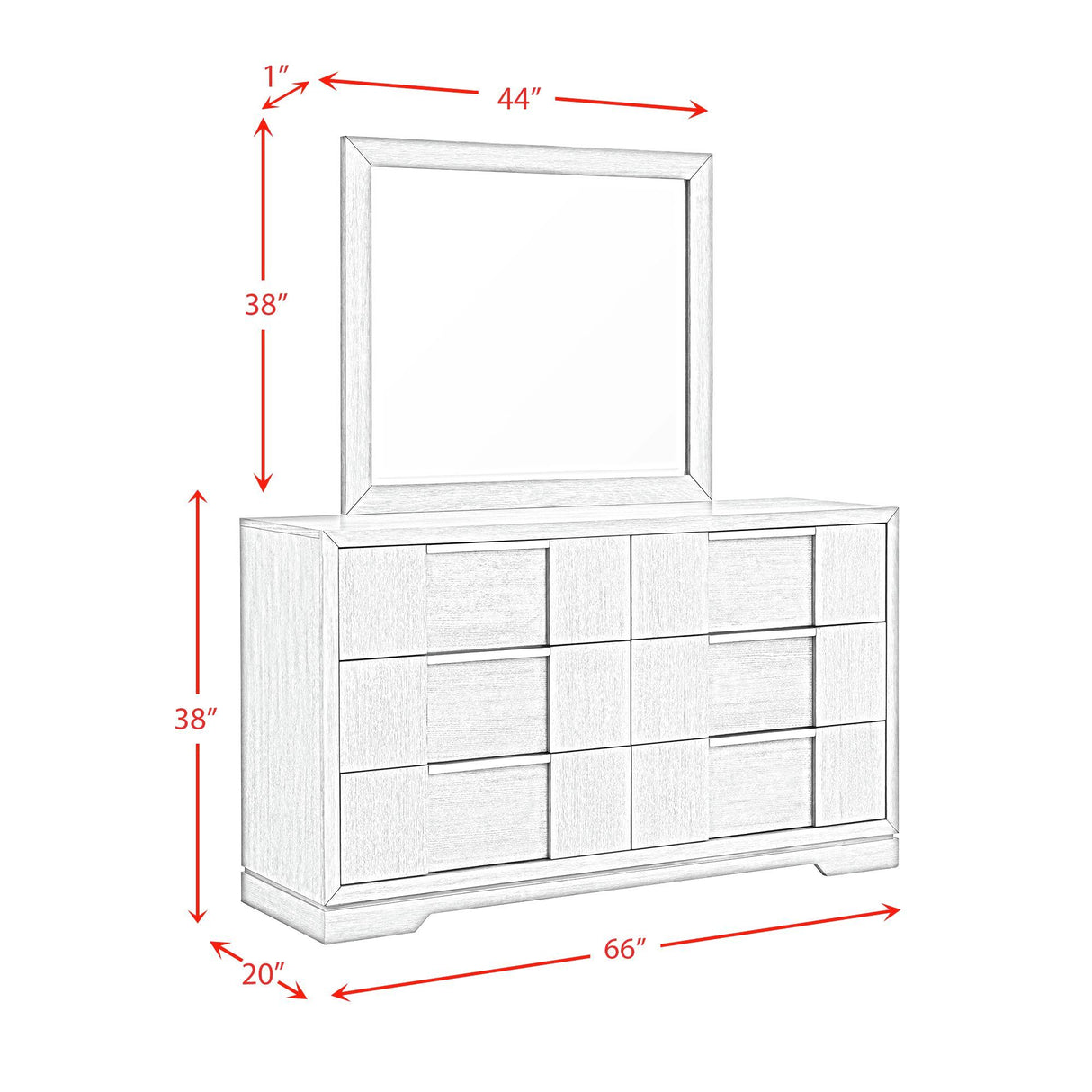 Kelis - 6 Drawer Dresser