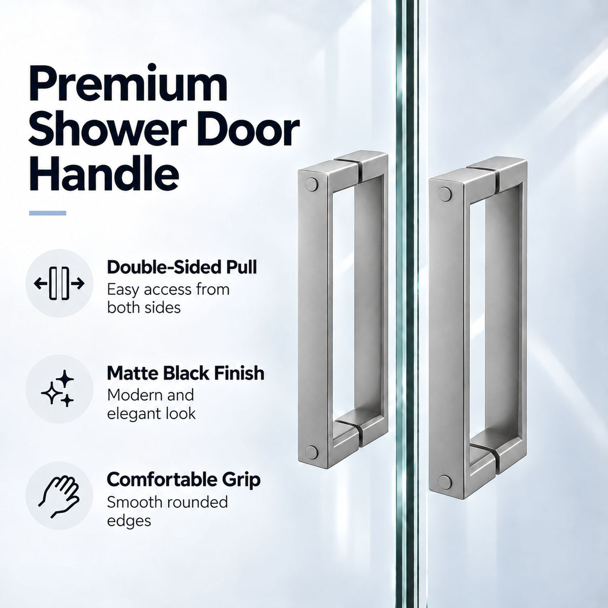 Framed Double Sliding Shower Door With Dual Handles