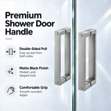 Framed Double Sliding Shower Door With Dual Handles