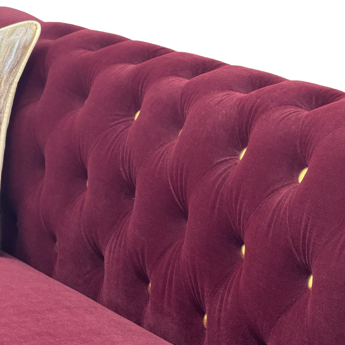 3 Person Sofa With Deep Seat, Tufted Backrest