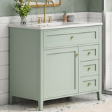 Bathroom Vanity With Sink, Cabinet With 3 Drawers And Adjustable Shelf