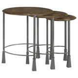3 Piece Nesting Table Set - Brown