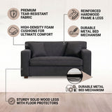 2 In 1 Lounge Chair With 4" Mattress & 2 Throw Pillows - Gray
